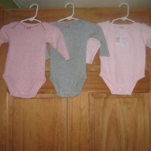 5/$30 Girls Carters Long Sleeve Bodysuit Bundle